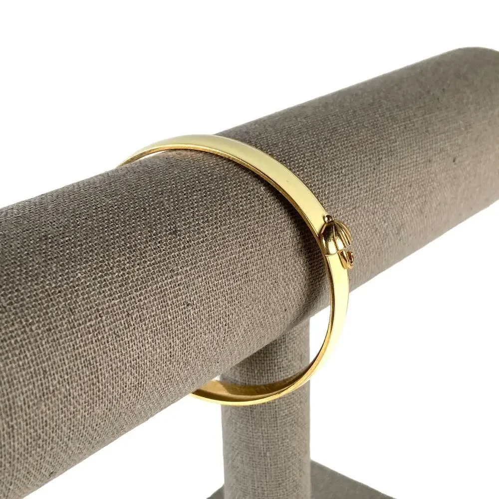 J Crew Umbrella Bangle Bracelet Cream Enamel Gold Tone